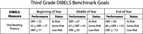 Third Grade DIBELS Benchmark Goals